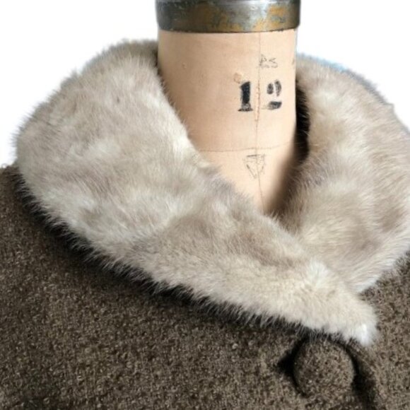 Vintage 50s Eatons fur collar jacket blazer, union made - Picture 6 of 16